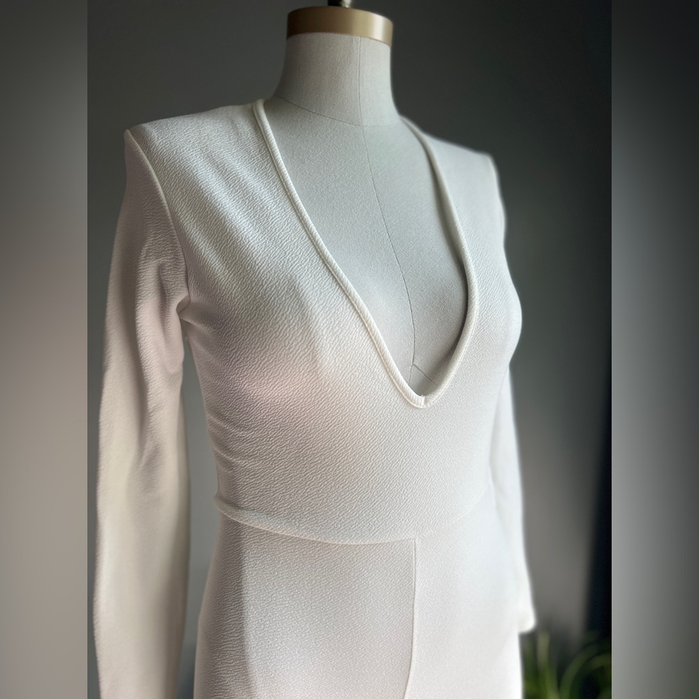 NWT Boho White Bodycon Catsuit Jumpsuit Size 4 - Picture 3 of 6